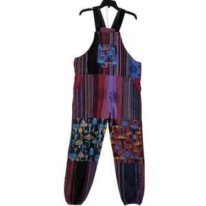 Rising International Overalls Women S Multicolor Patchwork Mushroom Nepal 221